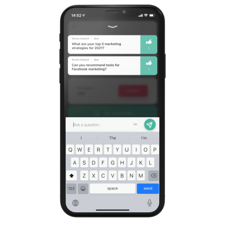 Live Interaktion mit der mobilen App von Eventee